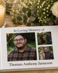memorial guest book with photo