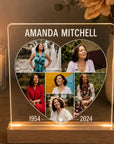 memorial light with heart collage