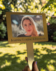 personalised photo memorial garden stake with custom name