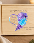 memorial keepsake box with angel wings