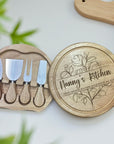personalised Mothers Day cheese board set with knives