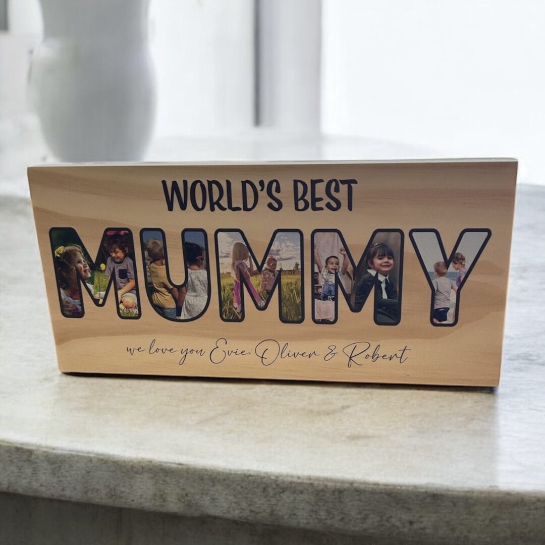 Mummy photo block, personalised mothers day gift