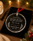 never leave our hearts crystal ornament