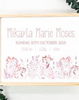 Personalised pink floral baby keepsake box
