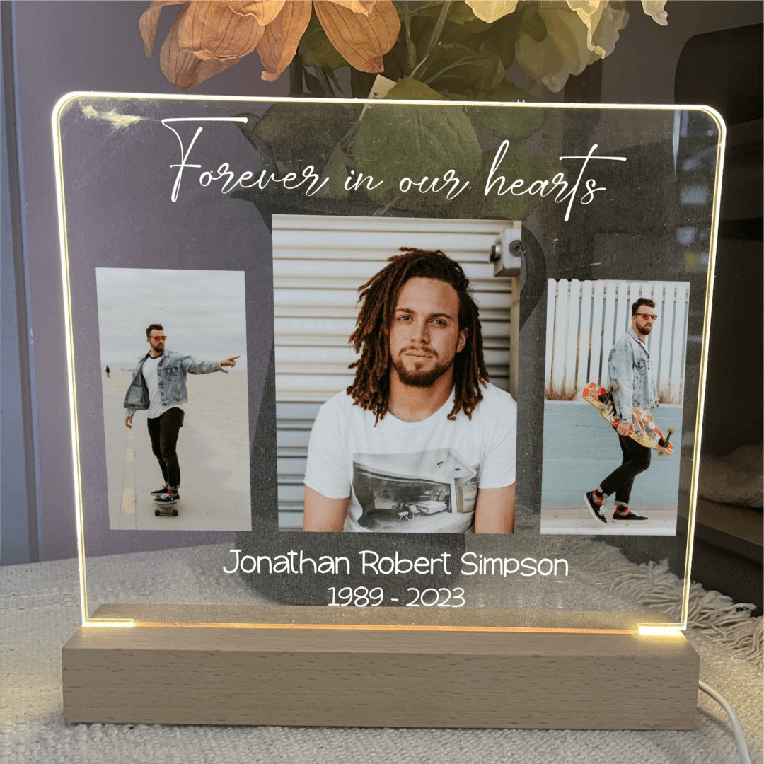 Memorial Three Photo Night Light Chain Valley Gifts