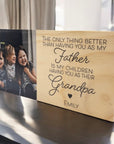 Personalised grandparent photo block with generational love quote and family photo
