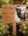 cat garden stake