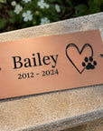 memorial bench plaque for pets