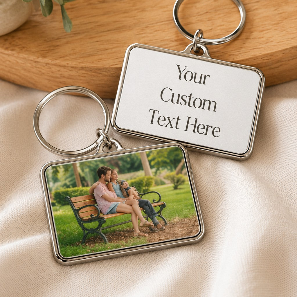 photo keyring keychain with message