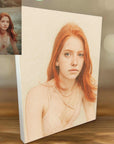 colour pencil portrait on wood