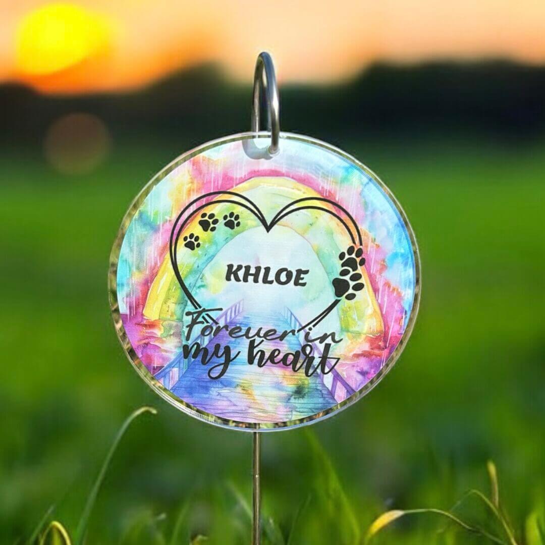 rainbow bridge garden stake sq