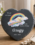Personalised 20cm pet remembrance slate heart for garden or home display