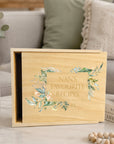 Green Floral Frame - Personalised Wooden Box