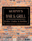 Personalised bar and grill sign