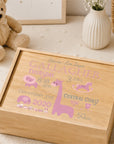 Birth Details Safari Large Keepsake Box