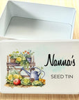personalised garden tin. seed tin, mothers day gift