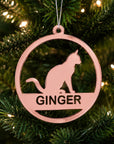 personalised mirror acrylic cat christmas ornament