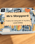 personalised teacher gift, teacher tin