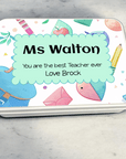 personalised teacher gift, teacher tin