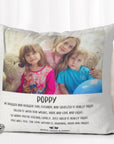 Custom keepsake cushion featuring family photo and verse