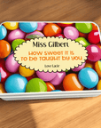personalised teacher gift, teacher tin