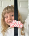 personalised teacher gift, teacher name badge