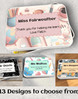 personalised teacher gift, teacher tin