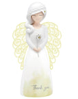 Thank you angel figurine with yellow wings