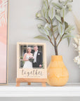 Personalised together photo block on wood