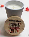 Personalised Valentine’s candle we’re a perfect match