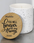 Personalised Valentine’s candle with custom names