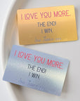 Personalised metal wallet message card gold silver