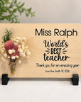 wood plaque with dried flowers