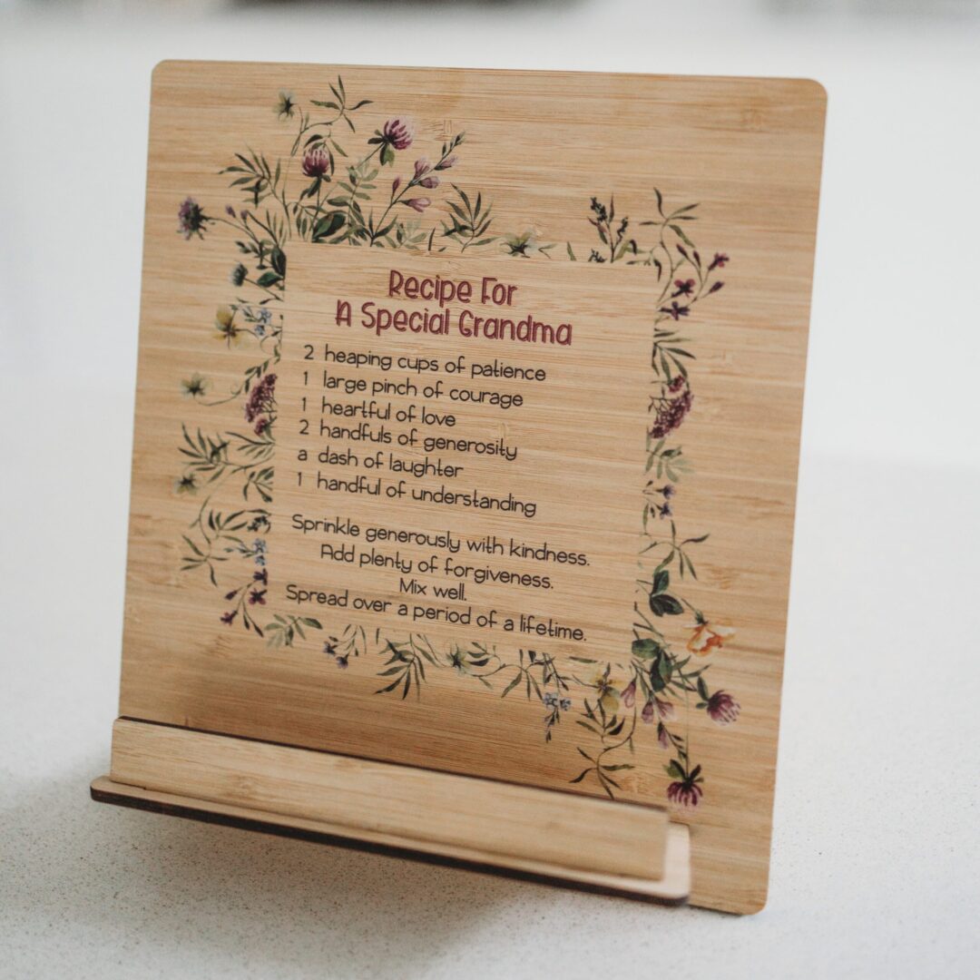 personalised cookbook stand