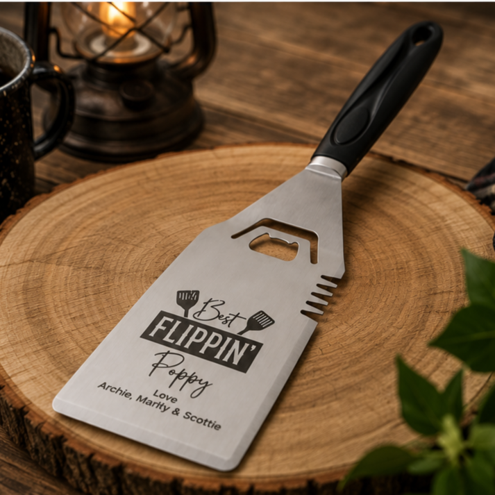 personalised BBQ spatula custom engraved grill tool