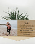 Pine photo block gift featuring love quote and personalised text