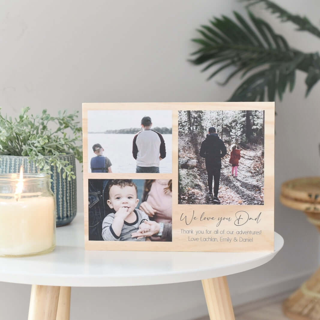 3 Photo Collage - Free Standing Block - Chain Valley Gifts