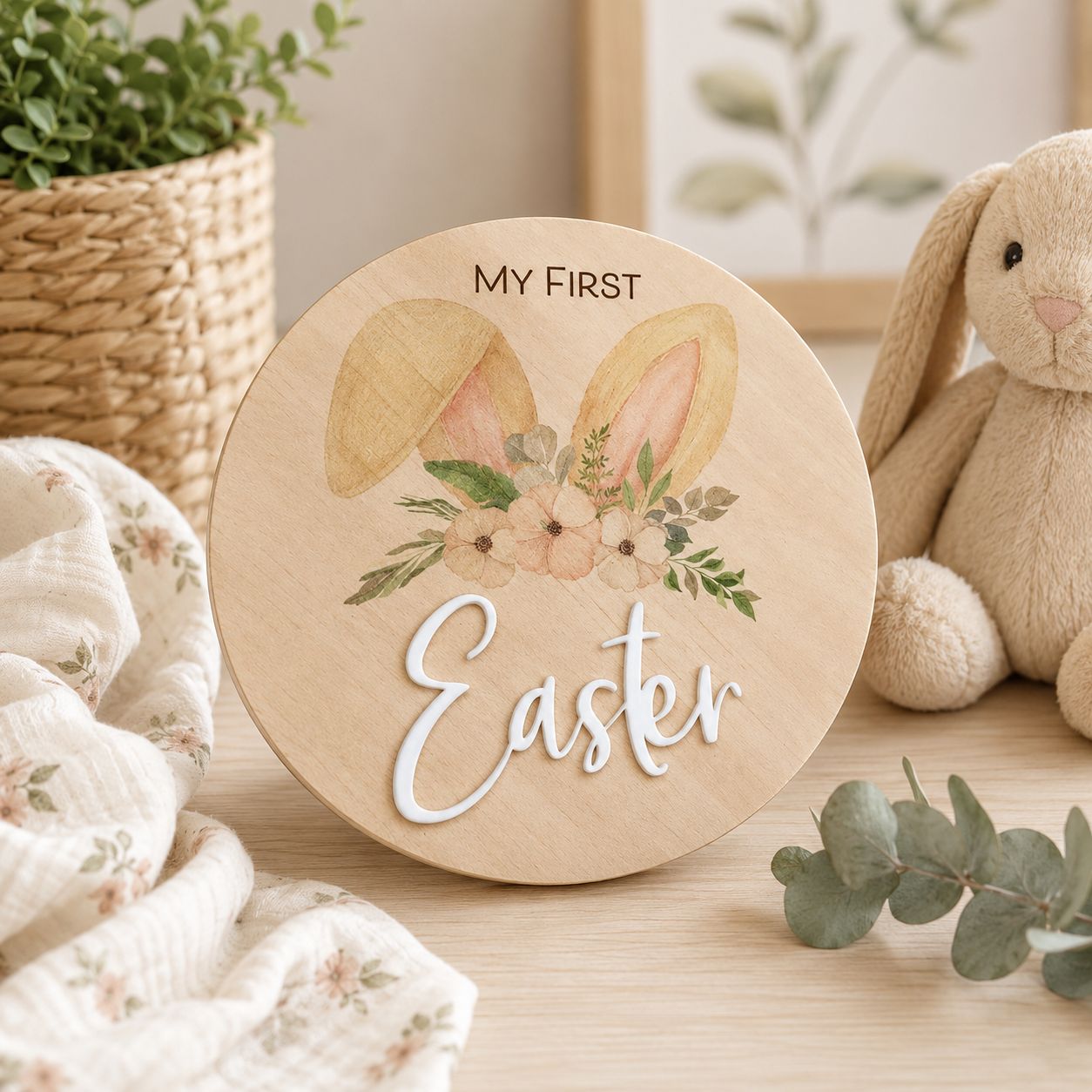 my first easter photo plaque
