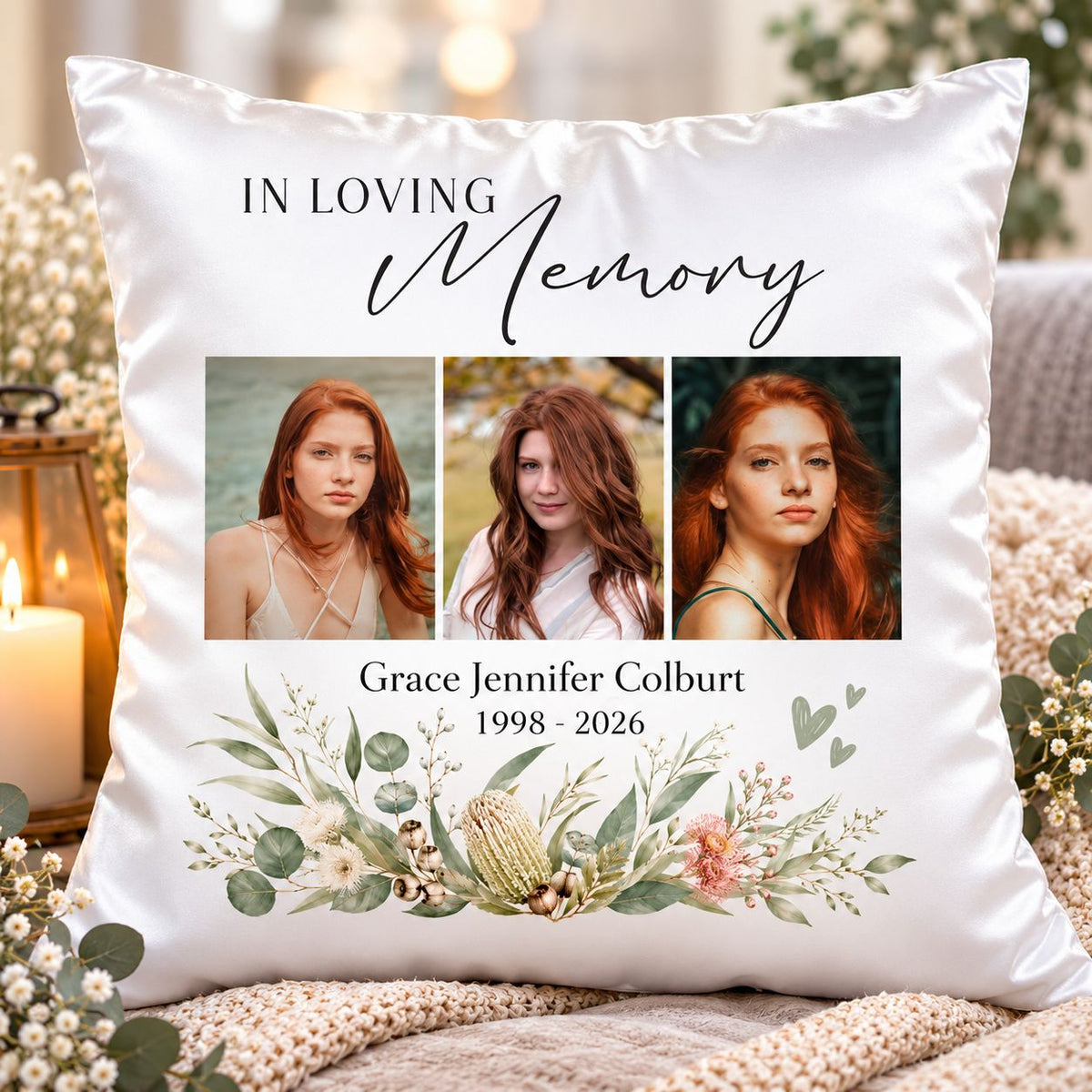 photo memorial cushion
