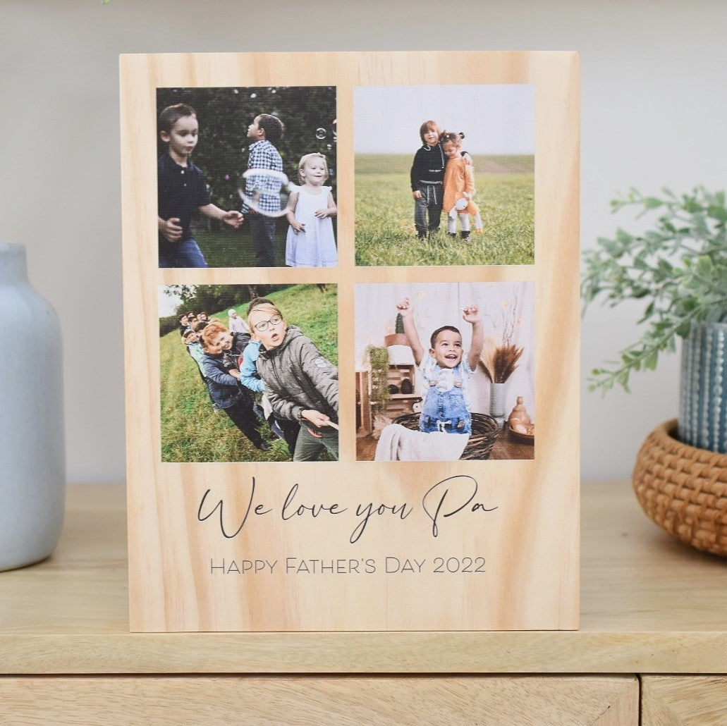 4 Photo Collage - Free Standing Block - Chain Valley Gifts