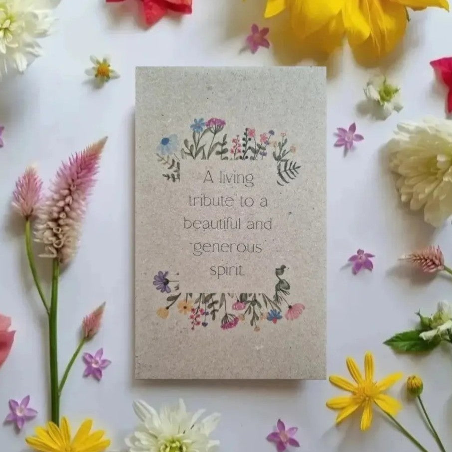 A Living Tribute memorial flower seed pack