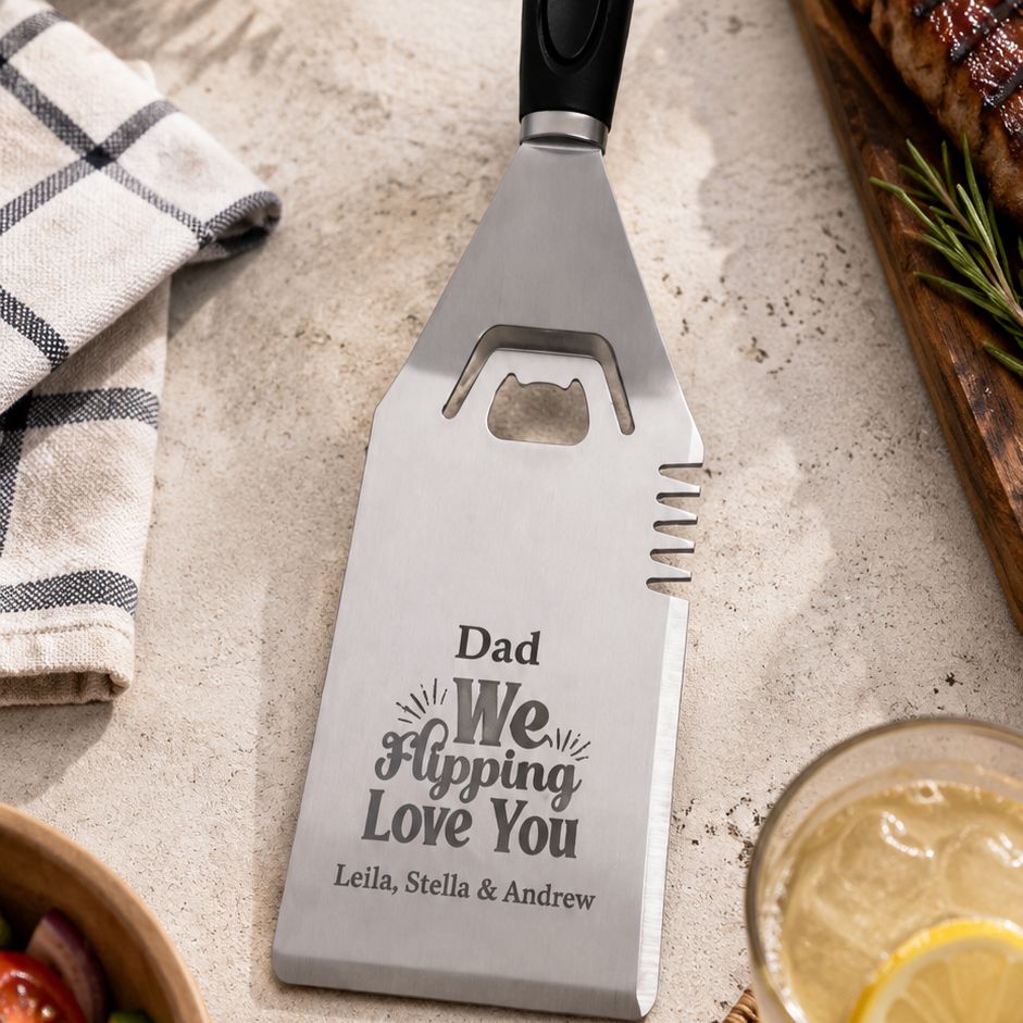 personalised BBQ spatula with custom message