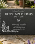 Personalised butterfly memorial slate plaque 30 × 20cm with custom name and dates