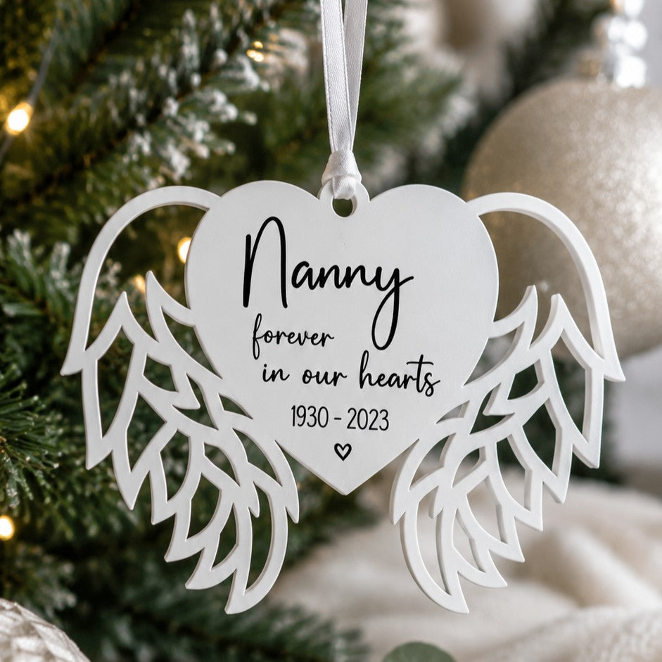 angel wings memorial ornament