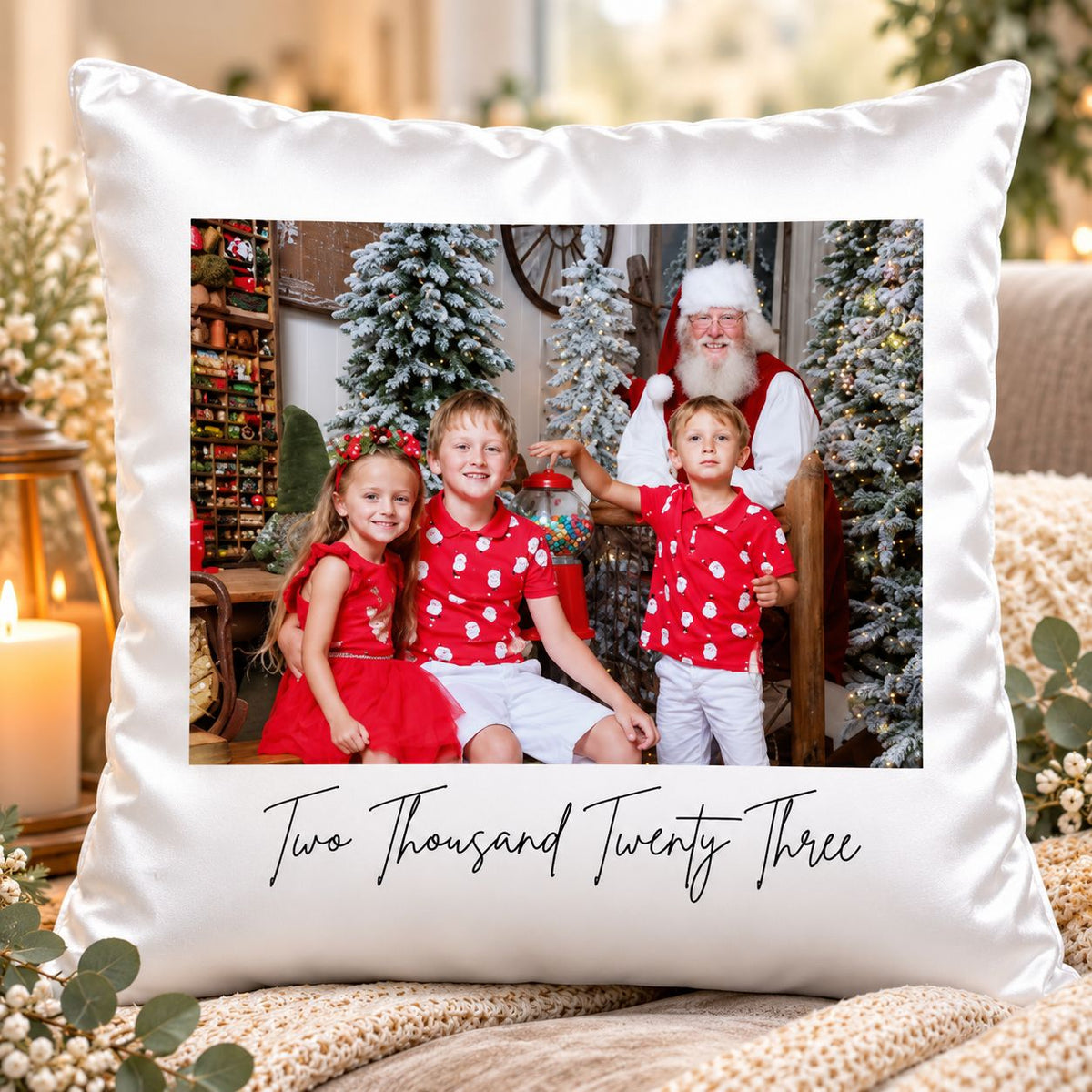 Christmas photo cushion
