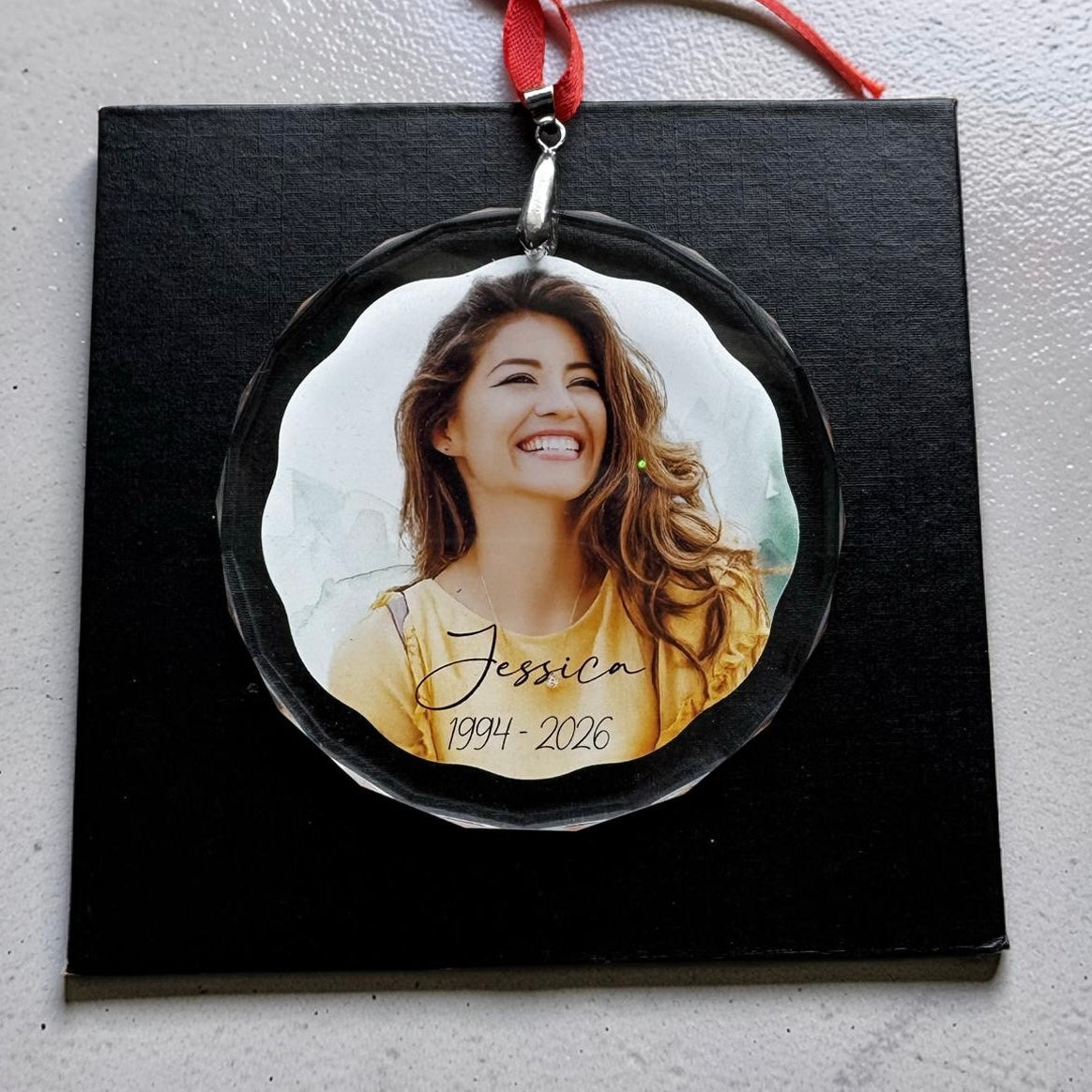 Memorial Christmas ornament with photo 