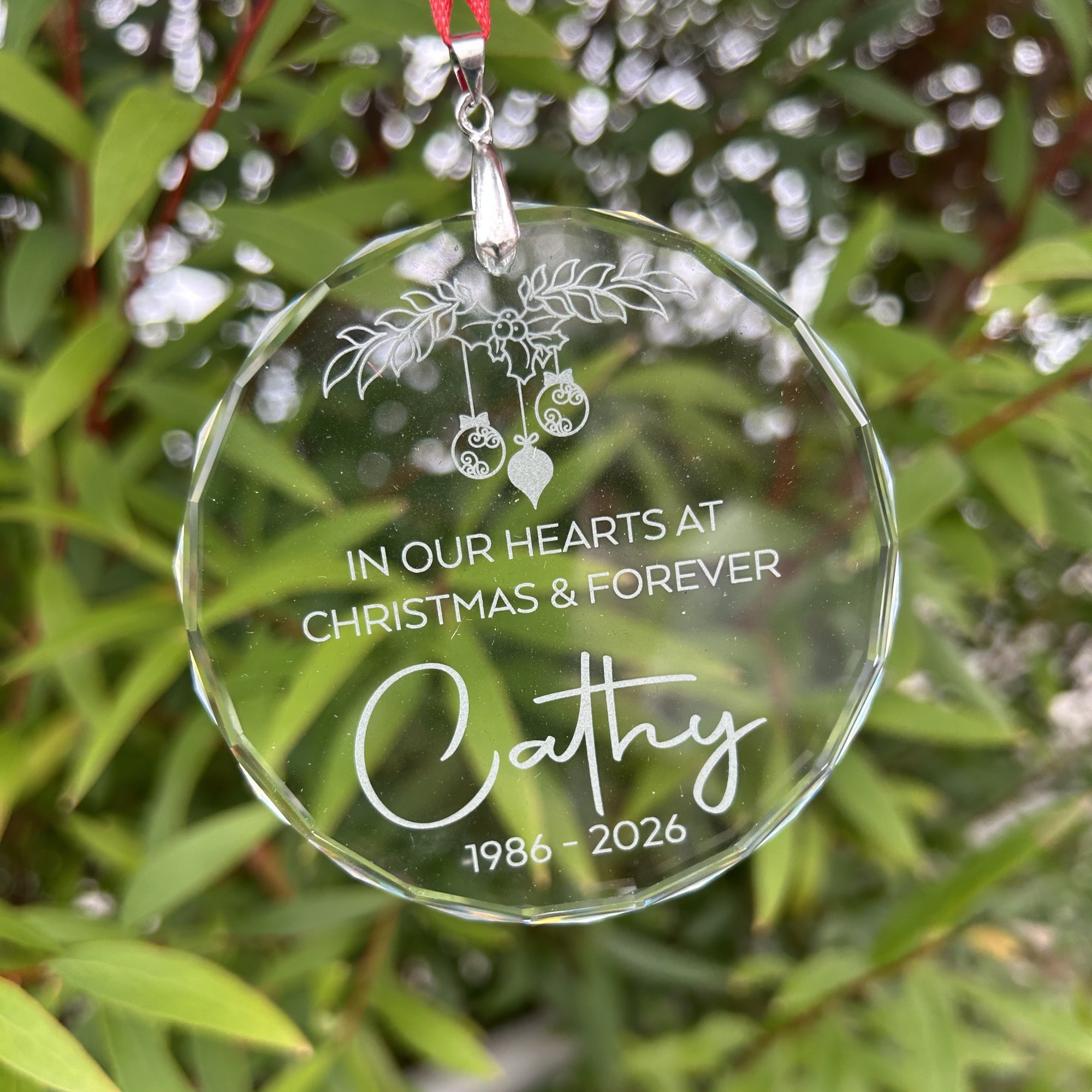 personalised crystal ornament