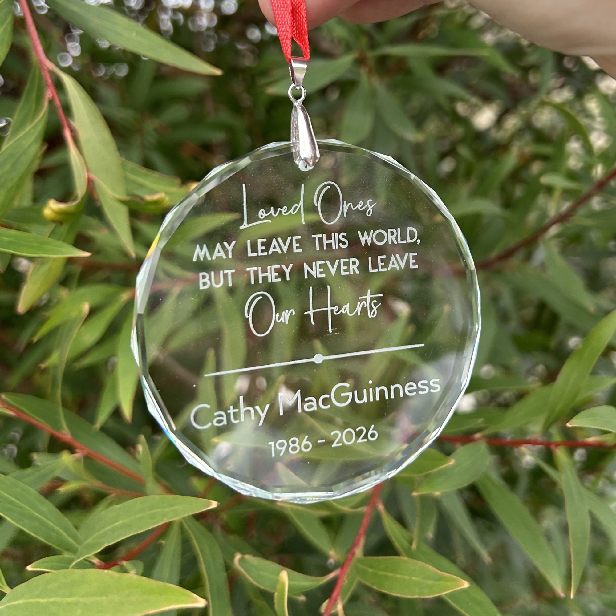 crystal memorial ornaments