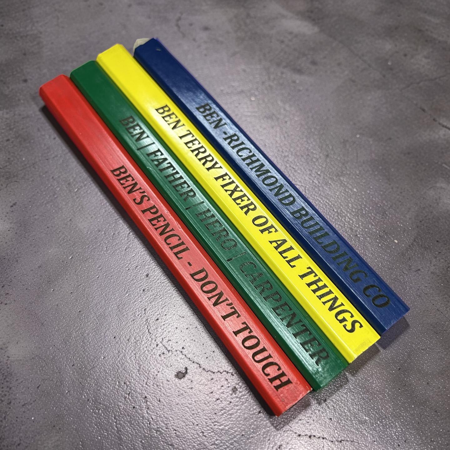 engraved carpenter pencil set personalised work gift