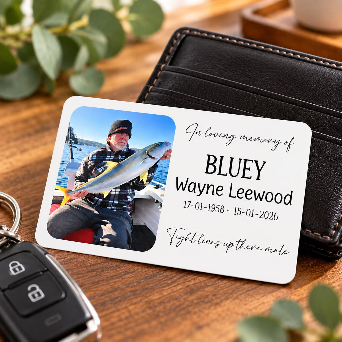 Custom Wording Personalised Memorial Wallet Card